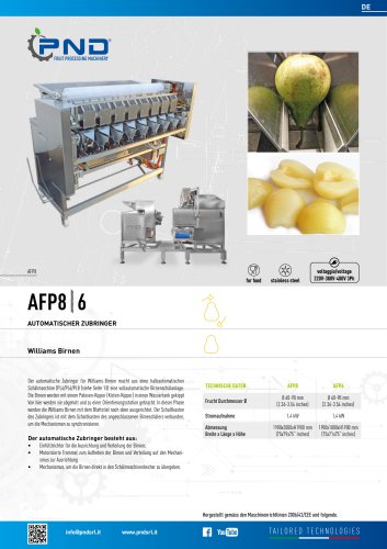 AFP6/8 - Technisches Datenblatt