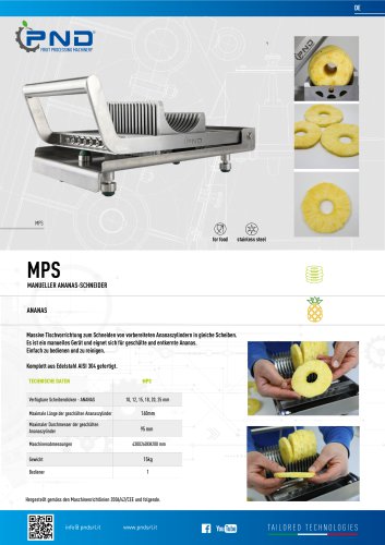 MPS - Technisches Datenblatt