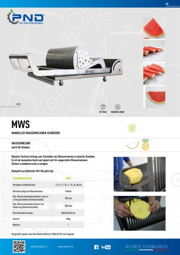 MWS - Technisches Datenblatt