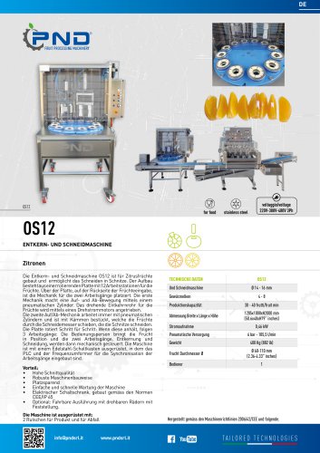 OS12 - Technisches Datenblatt