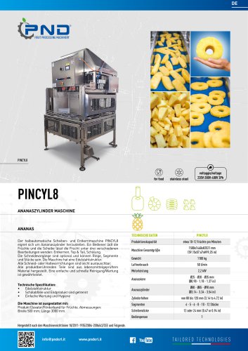 Pincyl8 - Technisches Datenblatt