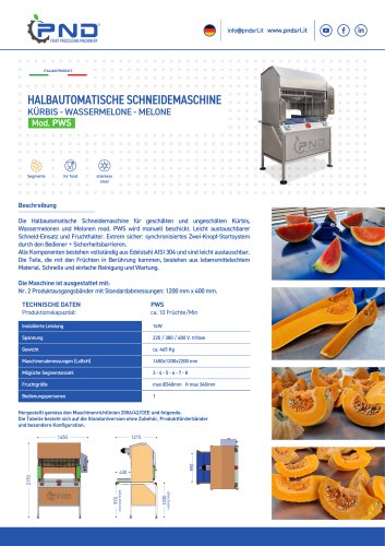 PWS – Technisches Datenblatt