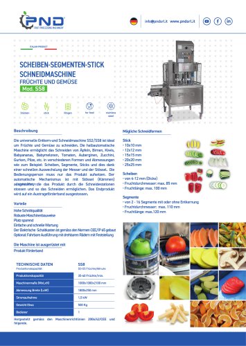 SS2 / SS8 - Technisches Datenblatt