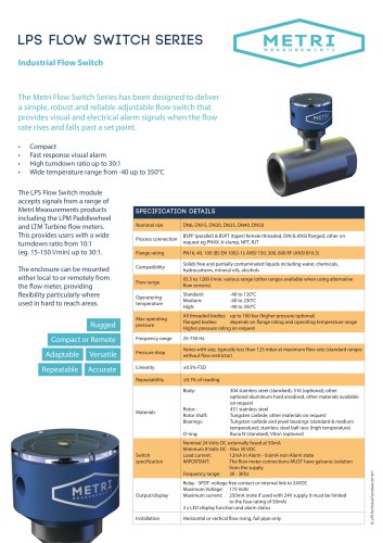 Metri IC-LPS Flow Switch Series