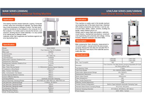 JINAN HENSGRAND WAW Series Electro-Hydraulic Universal Testing Machine