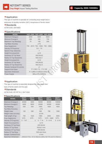 NDT/DWTT Series Drop Weight Impact Testing Machine