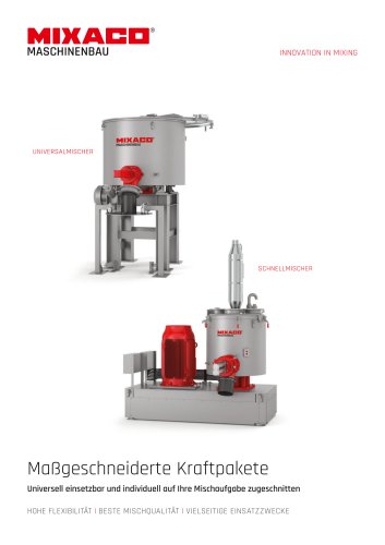 Broschüre MIXACO Schnellmischer