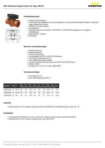 VAV Vollstrom-Absperrventil, IG, Figur 385 00