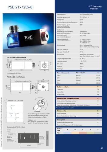 Datenblatt Positioniersystem PSE 21_/23_-8