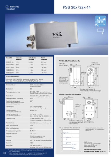 Datenblatt Positioniersystem PSS 30x/32x-14