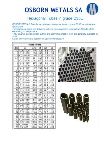 Hexagonal Tubes in grade C35E