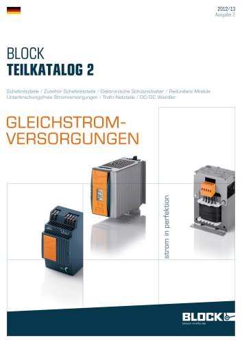 Der aktuelle Teilkatalog 2 Gleichstromversorgungen