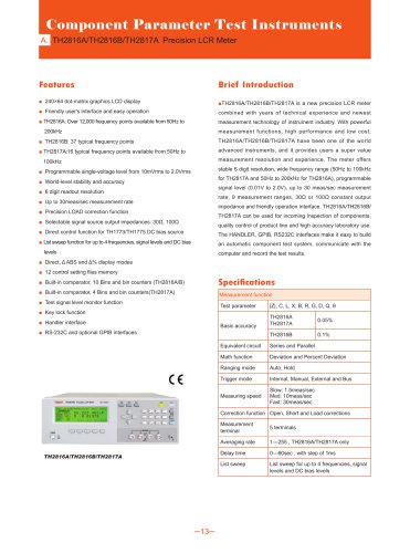 Tonghui LCR Meter TH2817A