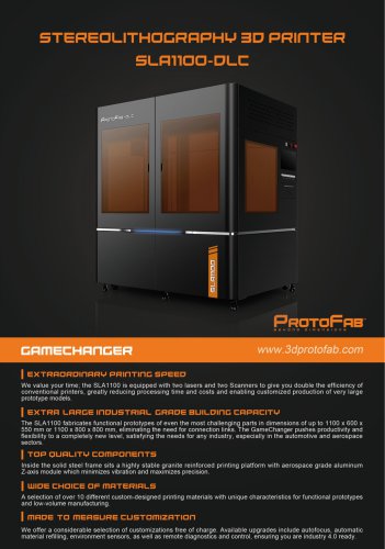 ProtoFab SLA1100 DLC