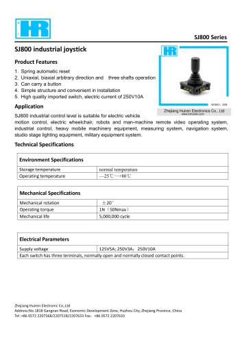 MULTI-AXIS JOYSTICK / SINGLE-AXIS / 2-AXIS / SWITCH-SJ800