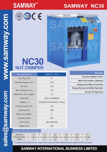 SAMWAY NC30  Hydraulic Hose Crimping Machine