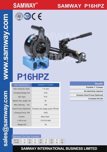 SAMWAY P16HPZ  Hydraulic Hose Crimping Machine