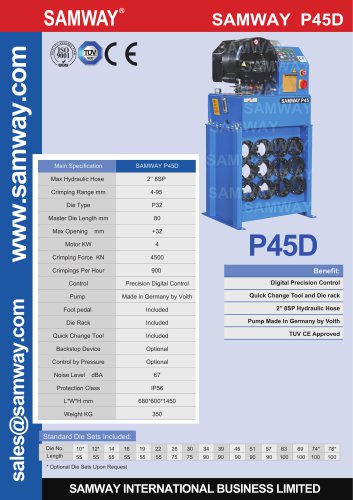 SAMWAY P45D Hydraulic Hose Crimping Machine