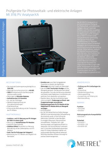 MI 3116 PV AnalyserXA