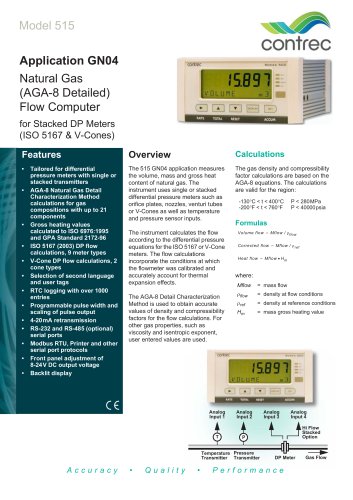 Application GN04 Natural Gas (AGA-8 Detailed) Flow Computer