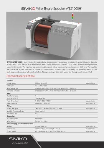 Siviko Wire Single Spooler | WSS 1000H1