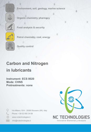 Application Note: Carbon and Nitrogen in Lubricants