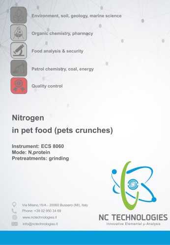 Application Note: Nitrogen in pet food