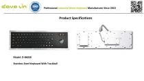 D-8602B Metal Keyboard Data sheet