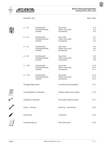 Standard Worm Gear Units