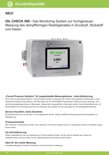 Technisches Datenblatt - OILCHECK 500 stationär