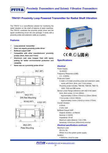 TR4101 Proximity Loop Powered Transmitter for Radial Shaft Vibration