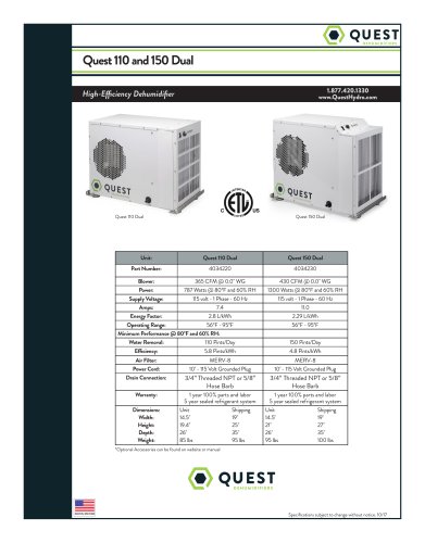 Quest 110 and 150 Dual