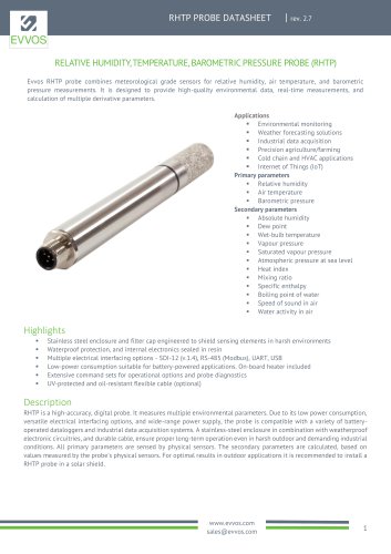 RHTP PROBE DATASHEET