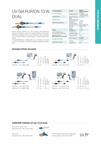 Konfigurationsoptionen PURION UV-Set 10 W DUAL