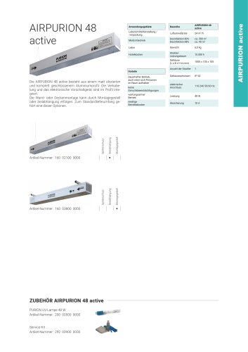 Konfigurationsoptionen UV Anlage AIRPURION 48 active