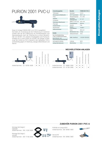 Konfigurationsoptionen UV Anlage PURION 2001 PVC-U