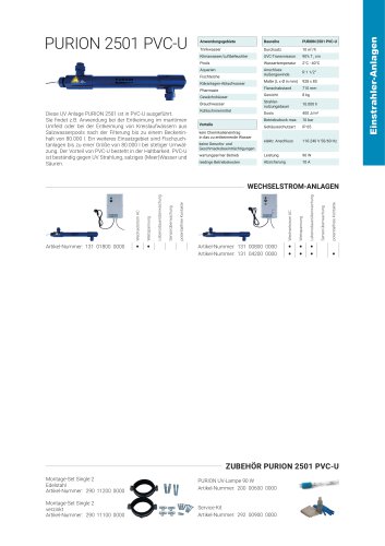 Konfigurationsoptionen UV Anlage PURION 2501 PVC-U