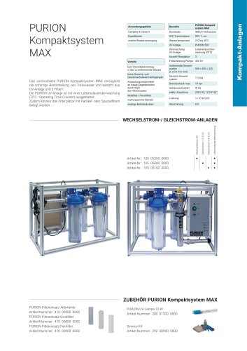 Konfigurationsoptionen UV Anlage PURION Kompaktsystem MAX