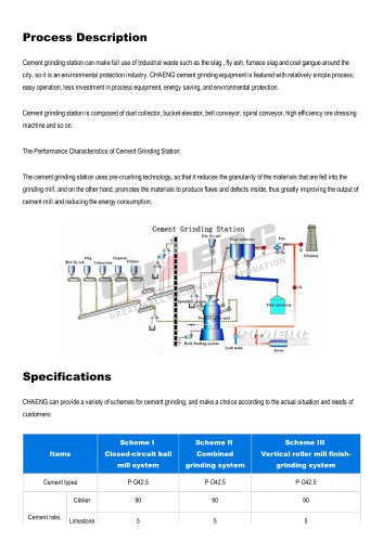 Cement grinding plant