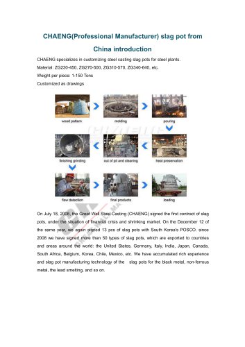 CHAENG(Professional Manufacturer) slag pot from China introduction