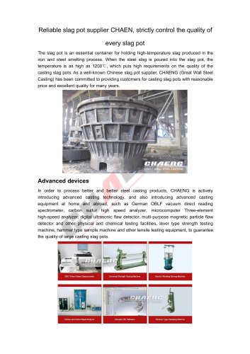 Slag pot manufacturer CHAENG, strictly control the quality