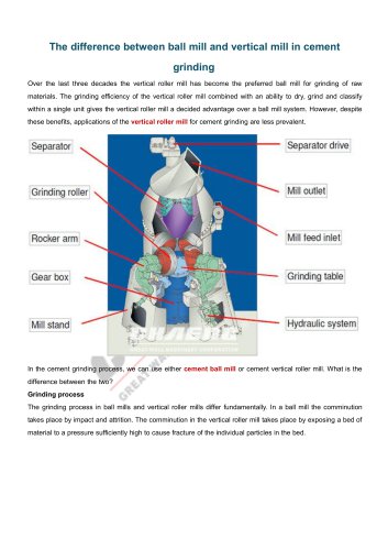 The difference between ball mill and vertical mill in cement grinding