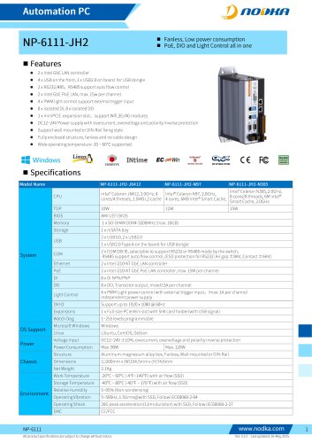 NP-6111 JH Series Datasheet
