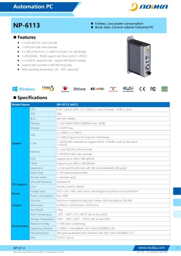 NP-6113 Series Datasheet