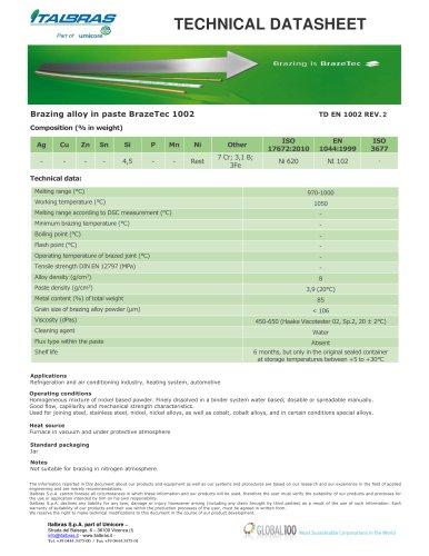 Brazing alloy in paste BrazeTec 1002