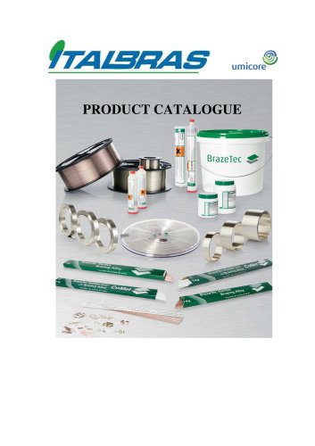 Italbras Product Catalogue 2012 - Brazing Alloys and Fluxes