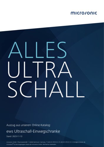 ews Ultraschall-Einwegschranke