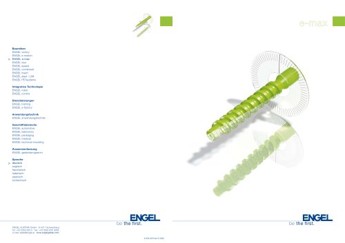 e-max Horizontale Elektrische Spritzgiessmaschine