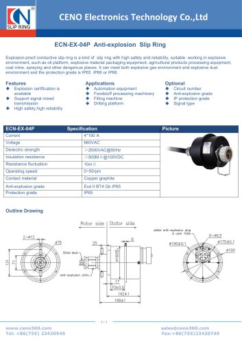 CENO Anti-explosion Slip Ring ECN-EX-04P