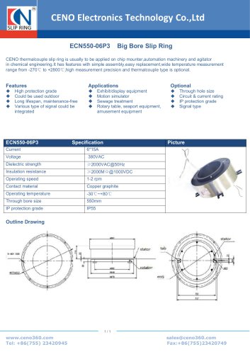 CENO Big Bore Slip Ring ECN550-06P3